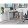 thumbnail image 3 of TUHOME Axis L-Shaped Desk Engineered Wood Desks in  Gray, 3 of 7