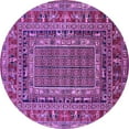 thumbnail image 1 of Ahgly Company Indoor Round Oriental Purple Industrial Area Rugs, 5' Round, 1 of 4