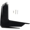 thumbnail image 1 of Paquete de 20 soportes para estantes Soporte de estante flotante de metal negro resistente Soporte en L de hierro Soporte en J Soporte de esquina, 1 of 5