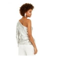 thumbnail image 2 of INC Womens Sequined One Shoulder Top Silver XS, 2 of 2