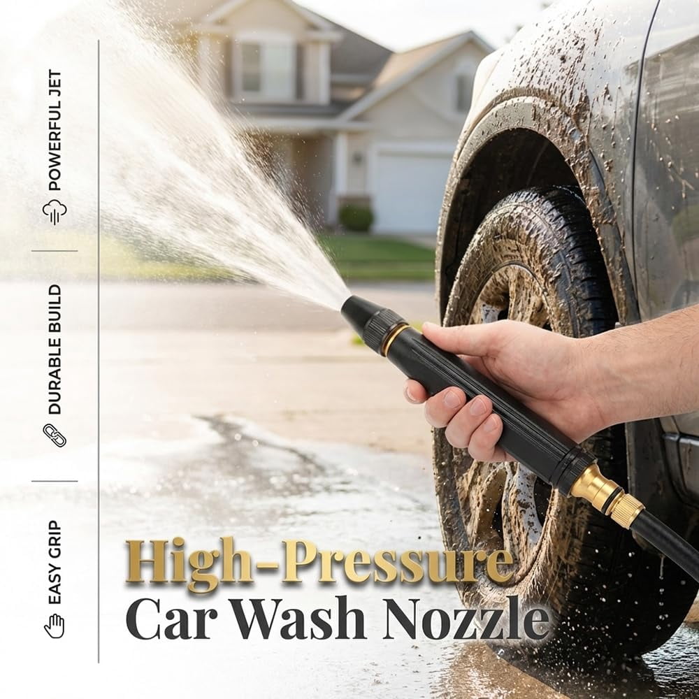 Home High-Pressure Car Wash Water Gun, Garden Hose Sprayer, Adjustable Booster Nozzle with Three Spray Modes, A Must-Have for Watering Plants and Vegetables, and Car Washing