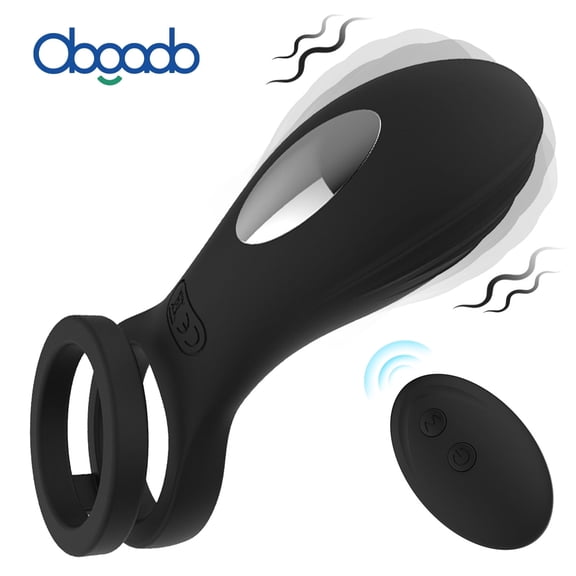 Obgado Vibrating Penis Ring Vibrator with Remote Control, Rechargeable Silicone Penis Rings with 10 Intense Vibration Modes, Adult Sex Toys Clitoral Massager for Male