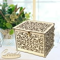 thumbnail image 2 of Locking Wedding Card Holder Box, DIY Wooden Money Gift Box for Birthday Party, Anniversary, Engagements Rustic Keepsake Treasure Chest for Cards & Cash Gifts, 2 of 2