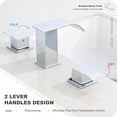 thumbnail image 3 of GAGALIFE Waterfall Bathroom Faucets for Sink 3 Hole - Chrome Bathroom Faucet with Pop-up Drain, 8 Inch Widespread Bathroom Sink Faucet 2-Handles, Modern Vanity Faucet with Supply Lines, 3 of 9