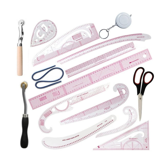 Juego de reglas de costura métricas transparentes para manualidades, costura, patrones curvos, medición, principiantes, bricolaje, costura, patrones