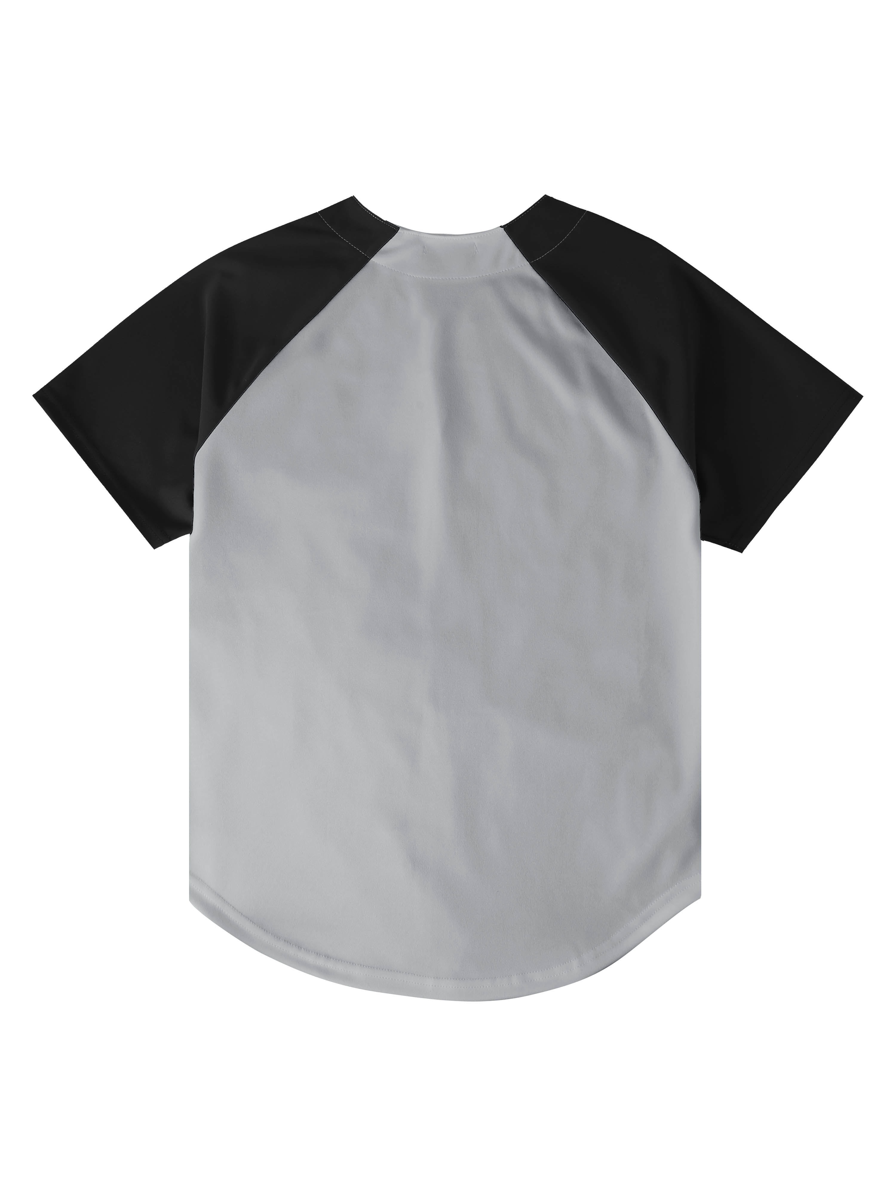Ma Croix Men's Premium Baseball Tee Button Down Two Tone Raglan Short Sleeve Jersey