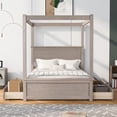 Canopy Bed Full Size with 4 Storage Drawer, Wooden Canopy Platform Bed ...