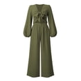 thumbnail image 2 of Traje para Mujer Trajes de Dos Piezas con Blusa Y Pantalones de Manga Larga con Cuello en V de Pierna Ancha ANGGREK  Otros, 2 of 6