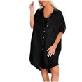 thumbnail image 1 of Vestidos casuales de manga larga con botones y cuello vuelto para mujer de otoño e invierno con bolsillos Fridja  yut7029, 1 of 8