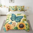 thumbnail image 2 of Castle Fairy Chic Flowers Twin Bedding Sets 7-Piece for Boys Girls,Floral Sunflower Butterfly Bedding Comforter Set Microfiber,Vintage Aesthetic Breathable Sheet Sets,Lightweight Room Decor, 2 of 8