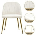 thumbnail image 4 of Newnno Velvet Modern Dining Chairs Set of 4, Upholstered Armless Accent Side Chair with Metal Legs for Kitchen Dining Room, Beige, 4 of 5