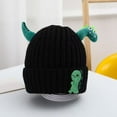 thumbnail image 2 of Staki Baby Girl Hat Infant Baby Beanie with Bear Ear Cute Winter Hat for Toddler Boys Girls Soft Knitted Cap(Black,6-24 Months), 2 of 6