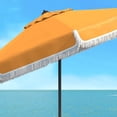 thumbnail image 5 of SAFAVIEH Milan Fringe 11' Market Crank Round Umbrella, Yellow/White, 5 of 6