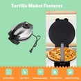 thumbnail image 2 of Tortillera Eléctrica, Prensa para Tortillas, Control de Temperatura con Perilla, Máquina para Hacer Roti con Tapa de Acero Inoxidable, 2 of 4