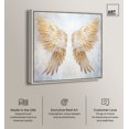 thumbnail image 2 of Elegant Angel Wings Canvas Elegant White Gold Wall Art by Art Remedy, Silver Frame, 12" x 12", 2 of 7