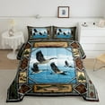 thumbnail image 2 of jejeloiu Wild Mallard Duck Full Size Comforter Sets,Retro Aztec Geometric Bedding Comforter Set,Rustic Pine Tree Bedding Sets For Men Women,Ultra Soft Home Decor Reversible,3pcs, 2 of 8