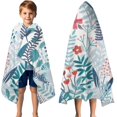thumbnail image 3 of Pioneer Flower Floral Print Pattern Hooded Bath Towel，50"x30" for Ages 3 To 12 Kids, Quick Dry Lightweight Soft Microfiber Hood Beach Towel Cover Up for Kids, 3 of 7