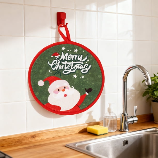 Decoraciones navideñas, adornos navideños, regalos navideños, toalla de mano navideña colgante, toalla de mano de cocina, toalla de mano navideña, regalo, toallas de mano de fibra de poliéster