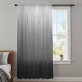 thumbnail image 3 of Grey Ombre Semi Sheer Curtains Drapes for Living Room, Bedroom, French Doors Window 72 Inches Long, Contemporary Gradient Abstract Art Rod Pocket Chiffon Curtain Drapery Voile Draperies Panel, 3 of 8