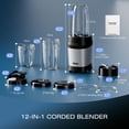 thumbnail image 4 of Nahida Blender for Smoothies, 1200W Smoothie Blender for Ice Crushing, Blenders with (2) 6-Fin Blades, Personal Blenders for Kitchen with 23oz, 32oz,, 4 of 9