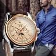 thumbnail image 5 of FORSINING  Retro Mechancial Watches Moon Phase  Movement Rose Gold Case Brown Leather Strap Luxury Automatic Mens Watch, 5 of 9