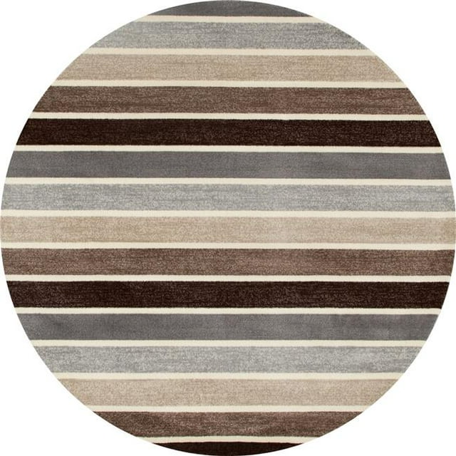 25719 Tapis d'Art 5 Pi. Collection Troy Mainline Tapis Rond Tissé, Marron