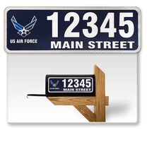 911 Customized Horizontal Mailbox Address Numbers Sticker Outdoor/Indoor, 1 Pack Super Reflective Easy Peel and Stick Numbers/Letters Vinyl Stickers (3x10", Airforce)