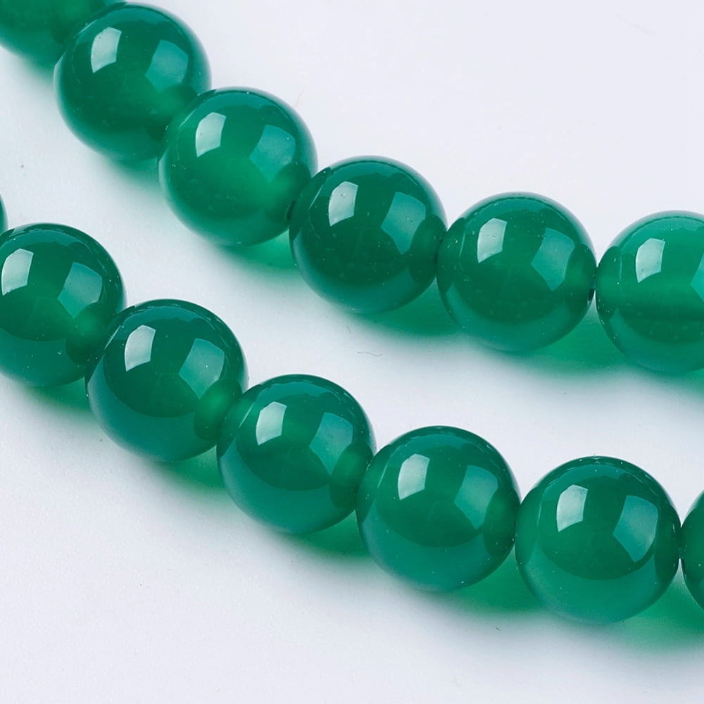 Green Onyx Agate Beads Strands Dyed Heated Round Green 8mm Hole: 1mm