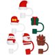 thumbnail image 4 of 6 tapas de pajita navideñas, protectores de pajitas reutilizables con dibujos animados, 4 of 6