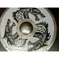 thumbnail image 2 of Medieval Viking Shield Eivor Valhalla Raven Clan Norse White-Black Battleworn Wood & Iron Shield for Home Decor/Cosplay, 2 of 4