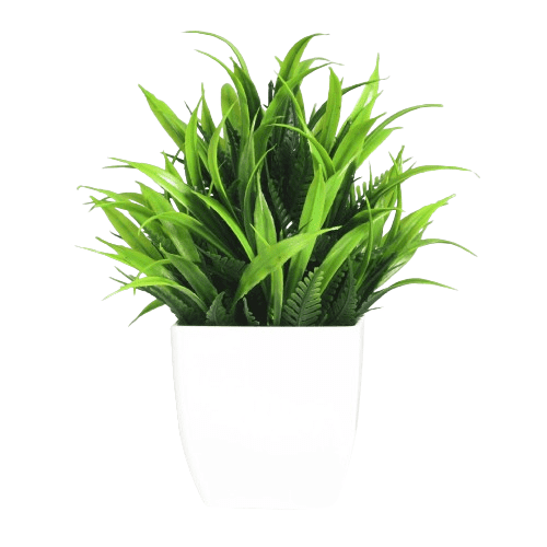 Xiao Hua 4 piezas de plantas falsas, mini plantas artificiales verdes, plantas en maceta, decoración del hogar, oficina, escritorio, habitación, granja (planta en maceta de hierba de primavera)