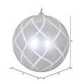 thumbnail image 3 of Vickerman MT198211D 6 in. White Candy Glitter Net Ornament - 2 per Bag, 3 of 3