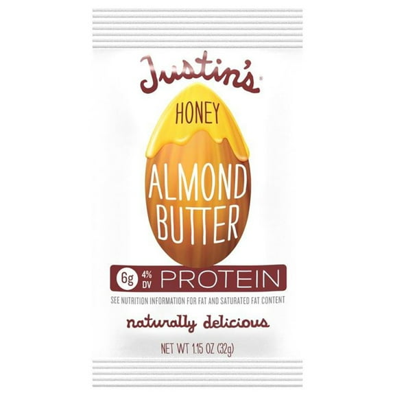 Pack of 4 Justin's Honey Almond Butter - 1.15 oz - Package may vary