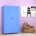 thumbnail image 2 of Metal Storage Cabinet with 3 Grid Hanging Rod, 3 Storage Spaces, Single Door and Metal Locker, 50.78 inch High Storage Cabinet, 2 of 8