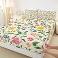 thumbnail image 3 of Homewish Chic Flowers Boy Girl 4pcs Bed Sheets,Retro Vintage King Sheets,Spring Garden Super Cozy Sheet Set,Lightweight Room Decor, 3 of 7