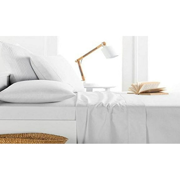 Fresh Linen 2-Piece 1000 Thread Count White Cotton Bed Sheet Set, King – Deep Pocket