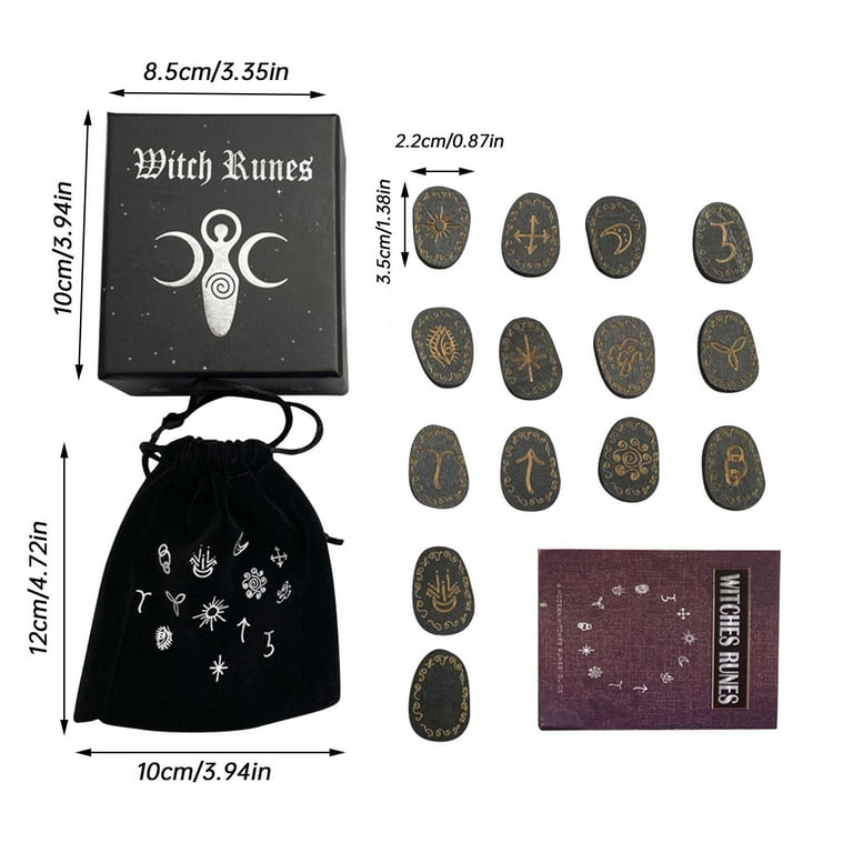XUYAN Witch Rune Wiccan Occult Divination Set Witch Rune Suit