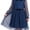 Blue Plaid Mesh, variant on Sunny Fashion Girls Dress Plaid Tartan Collar Bow Belt Casual Festive Christmas Party Winter 6 Years