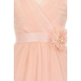 thumbnail image 3 of Little Girls Ruched V Neck Tulle Easter Pageant Gown Flowers Girls Dresses Ivory 4 (M3B4K7), 3 of 4