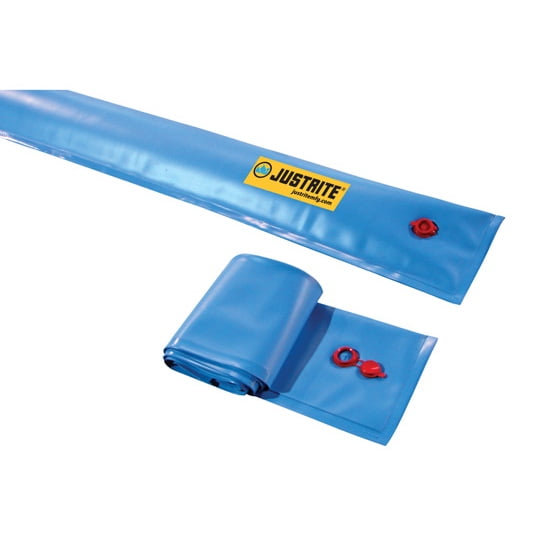 Justrite Water-Filled Spill Berm,10 ft,PVC,Blue 28452