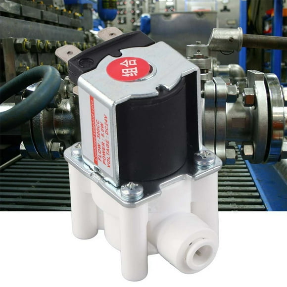 Válvula Solenoide de Agua de 24 V, Normalmenta Cerrada, 300 cc, Material de Primera, Tamaña Pequeño, Liviano, Fácil Montaje, Reemplazo para Purificador de Agua,