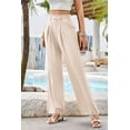 thumbnail image 6 of Yesfashion Wide Leg Pants Women's High Elastic Waisted in The Back Business Work Trousers Long Straight Suit Pants, 6 of 8