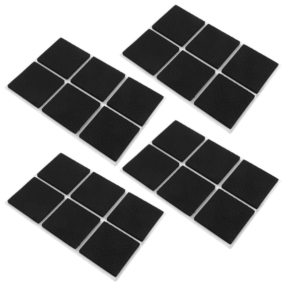 Worgeous 12pcs Self Adhesive Rubber Stops Slide Furniture Grippers Stopper Floor Protectors Anti Pads (Square)