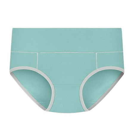 Xunlbb Women s Plus Size Panties  Women s Large Seamless Cotton High Waist Briefs Hip Lifting Underpants (Green L) on Clearance