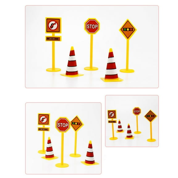 25 PCS Road Sign Cupcake Toppers Cake Scenic Traffic Party Supplies Road Sign Cake Toppers