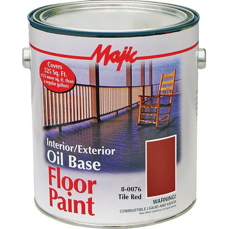 Majic Paints 8-0076-1 1 Gallon Tile Red Interior & Exterior Oil Base Floor