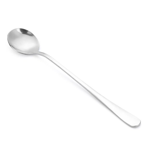 Batería de Cocina Cuchara de hielo de acero inoxidable con mango largo, cucharas de té y café, vajilla (plata)