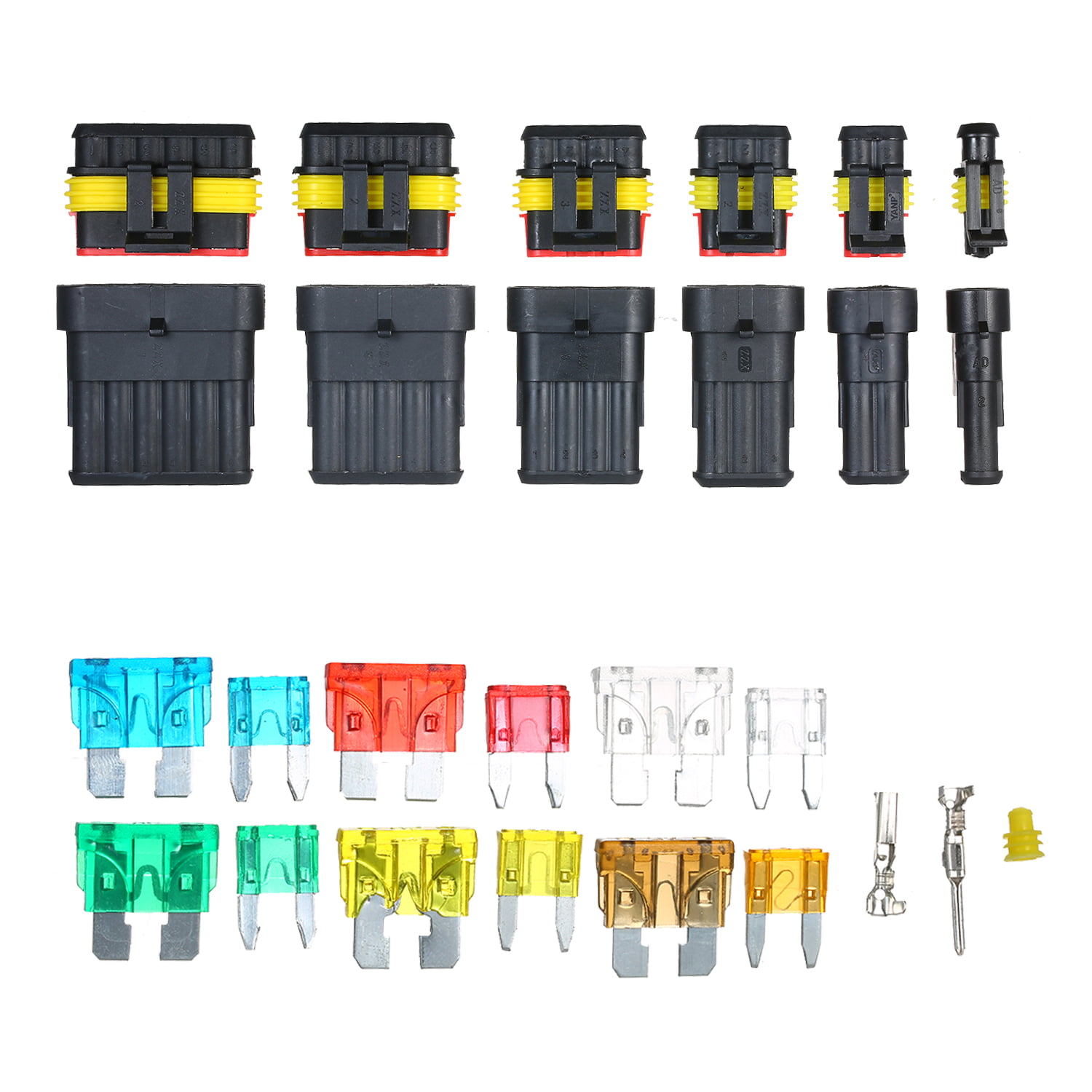 Vehicle Electrical Wire Connector Plug Terminals 1 2 3 4 5 6 Pin Way Fuses & Box 