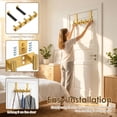 thumbnail image 2 of Over The Door Hook Stainless Steel No Drill Door Hanger Clothes Hook with Non Slip Pad for Bathroom Bedroom Closet,Gold, 2 of 11