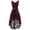 Red, variant on Elegant Plus Size Party Dress For Women V Neck Sleeveless Lace High Waist Formal Evening Gown